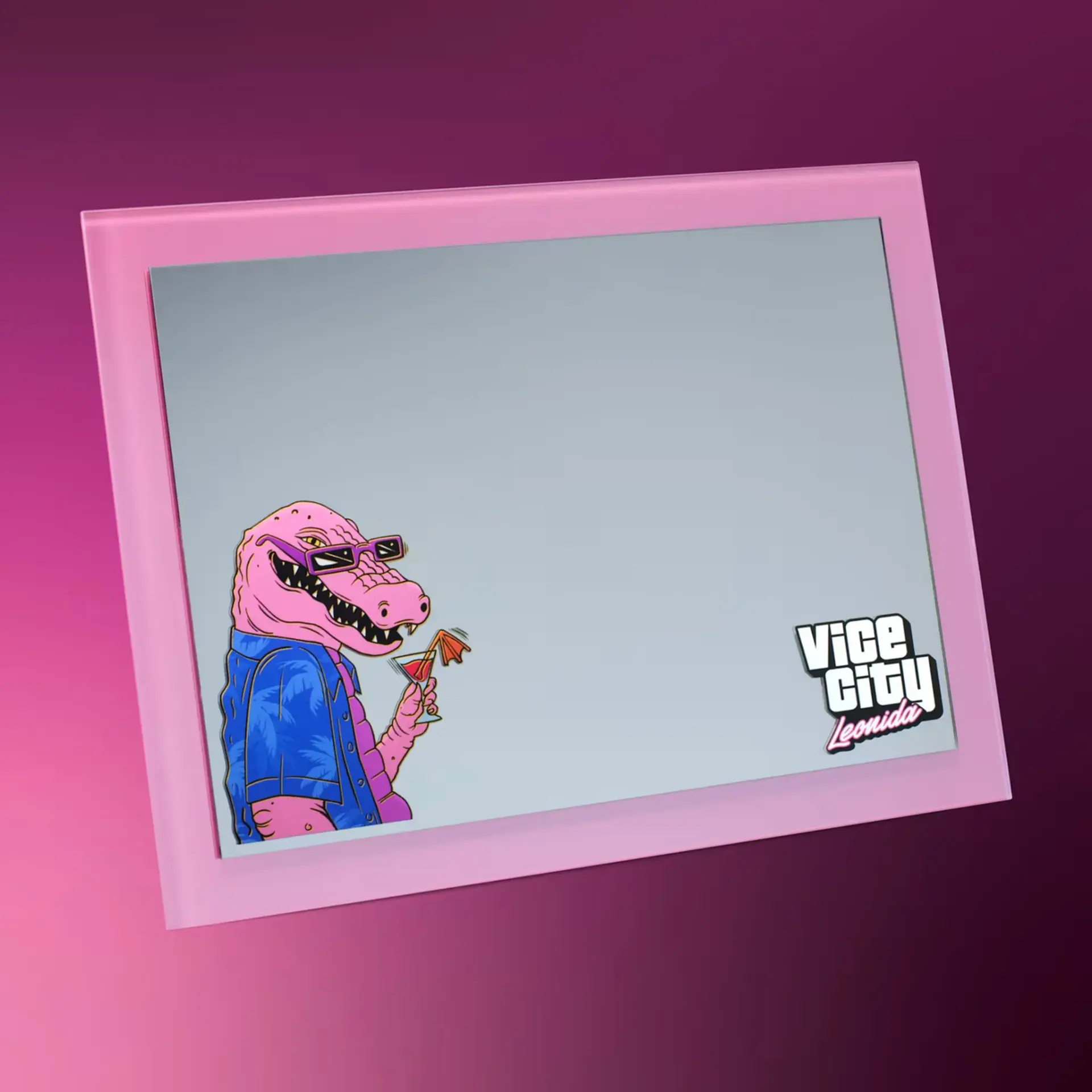 طرح گرافیکی تم Vice City (وایس سیتی) با شخصیت کروکودیل عینک‌دار