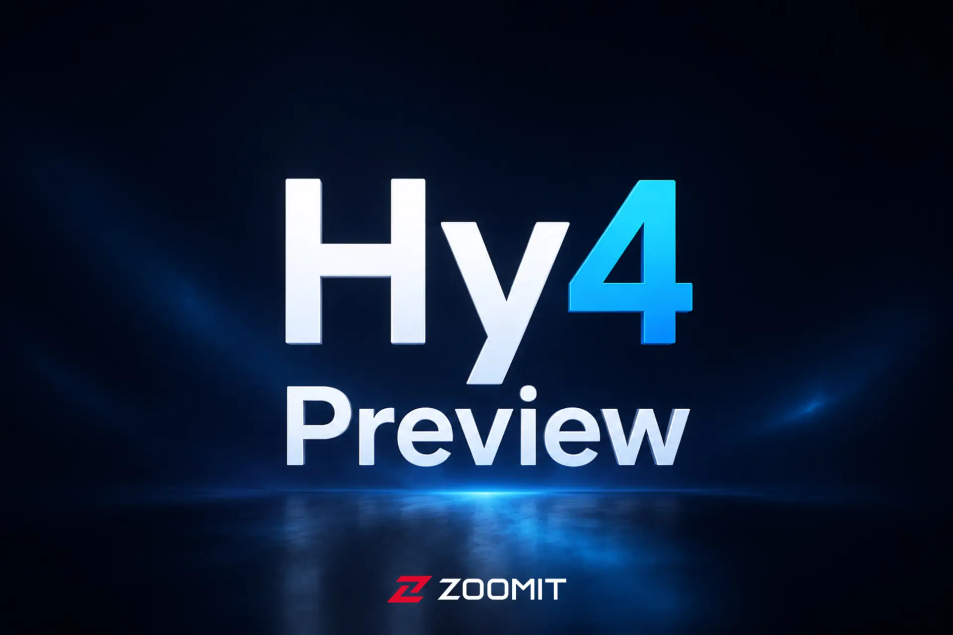 لوگوی گرافیکی مدل هوش مصنوعی Hy4 Preview با طیف رنگی آبی و سفید