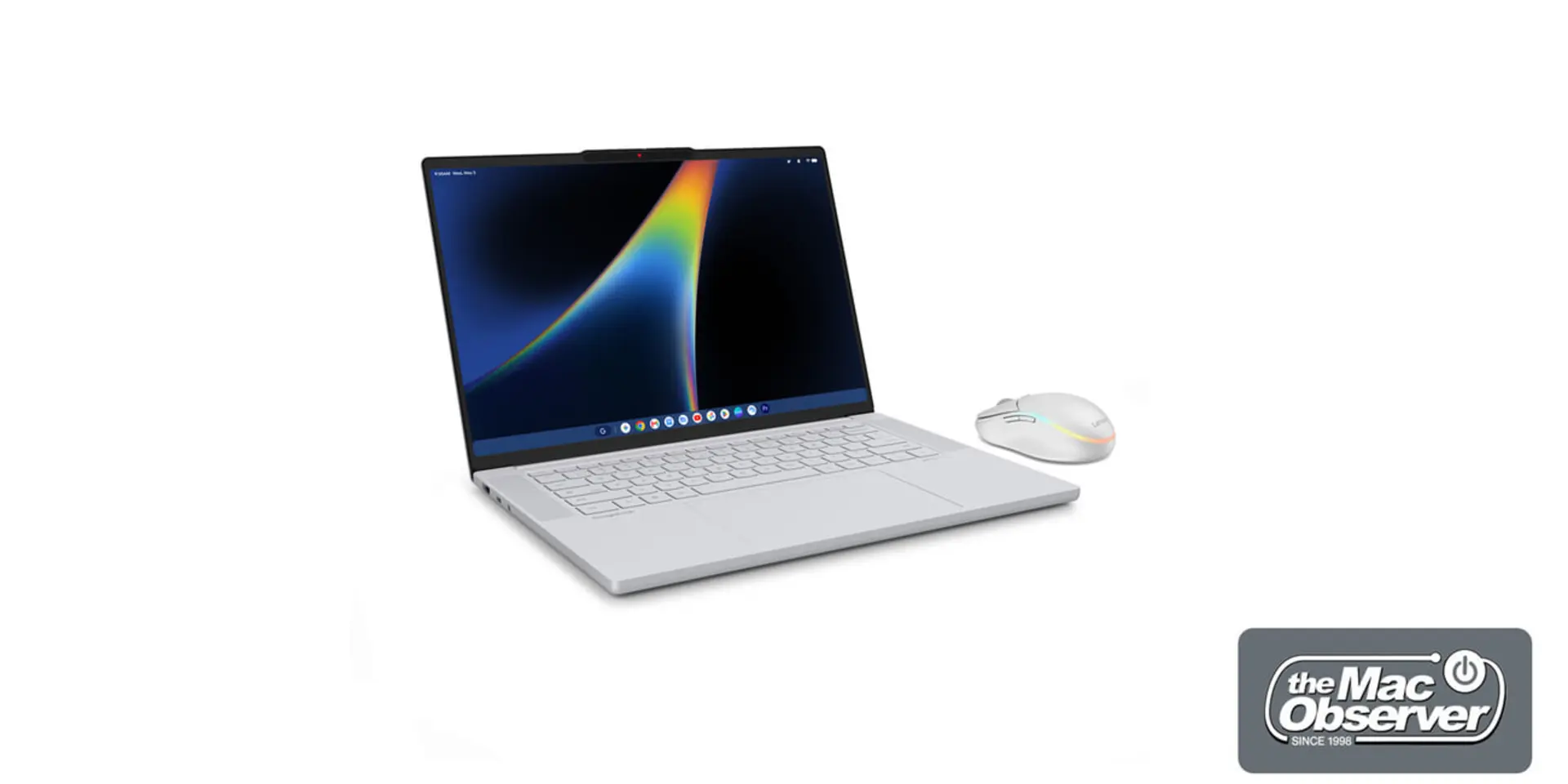 لپ‌تاپ لنوو گوگل‌بوک ۱۵ (Lenovo Google Book 15) با نمایشگر اولد و موس بی‌سیم