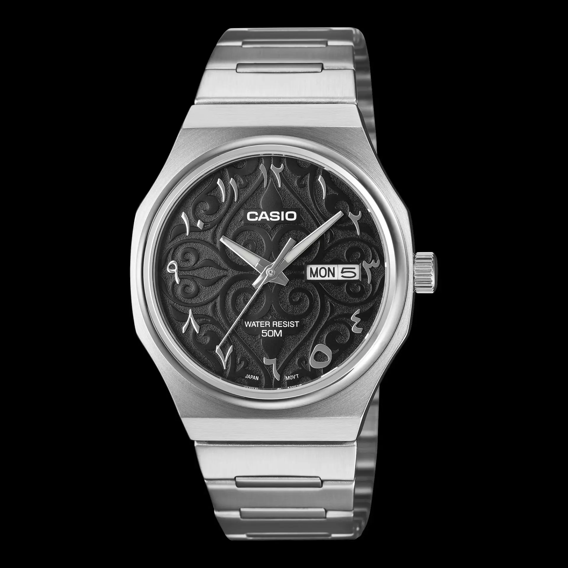 ساعت مچی کاسیو (Casio) مدل MTP-E735AR با صفحه طرح‌دار و اعداد فارسی