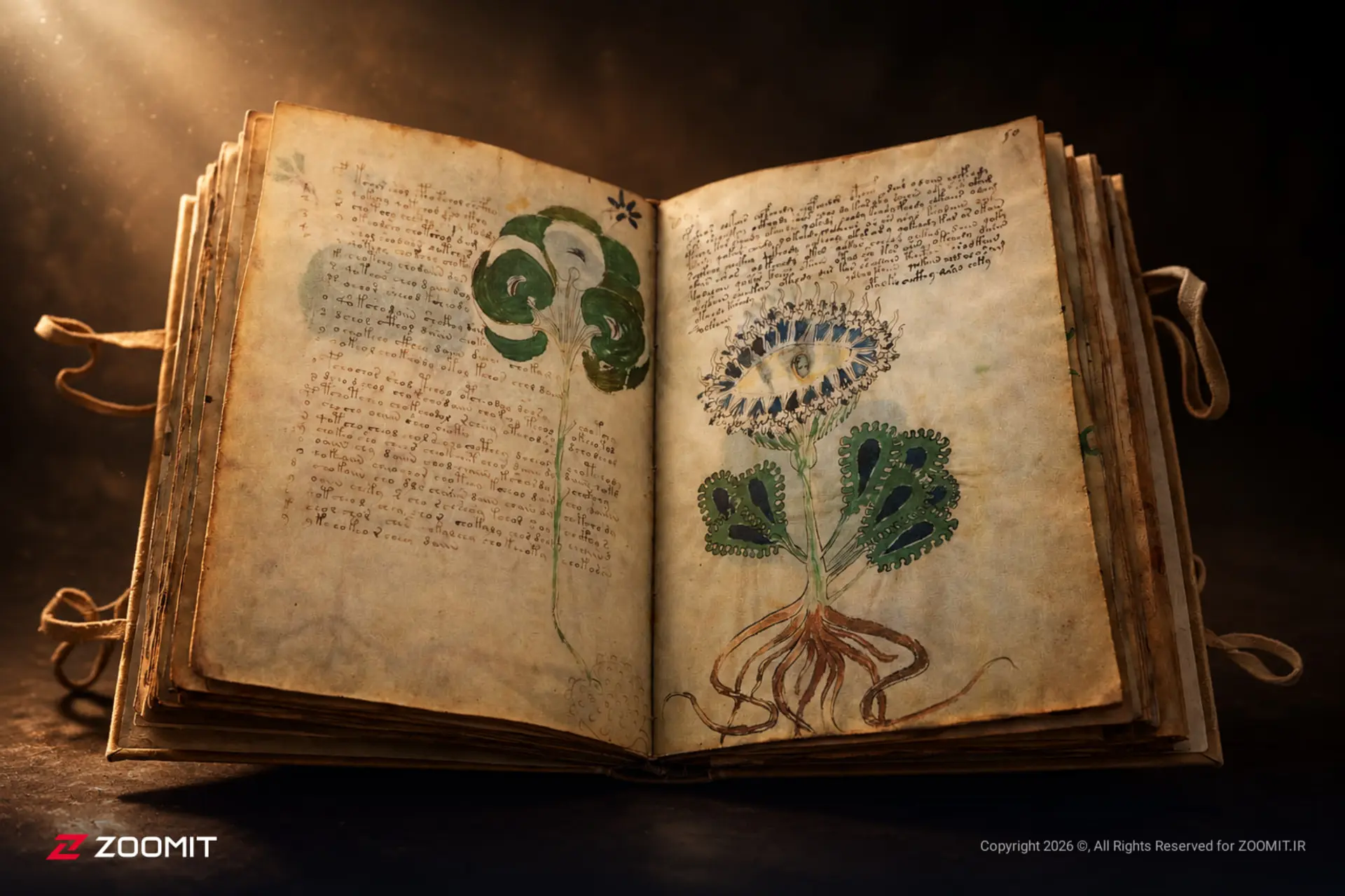 نسخه ووینیچ (Voynich Manuscript) با تصاویر گیاه‌شناسی و نوشته‌های ناشناخته