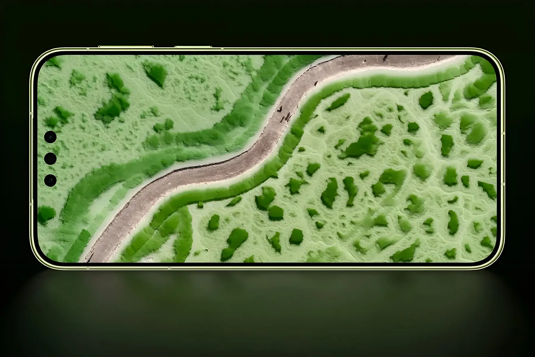 نمایشگر گوشی هواوی میت ۹۰ پرو (Huawei Mate 90 Pro) با تصویر منظره طبیعی
