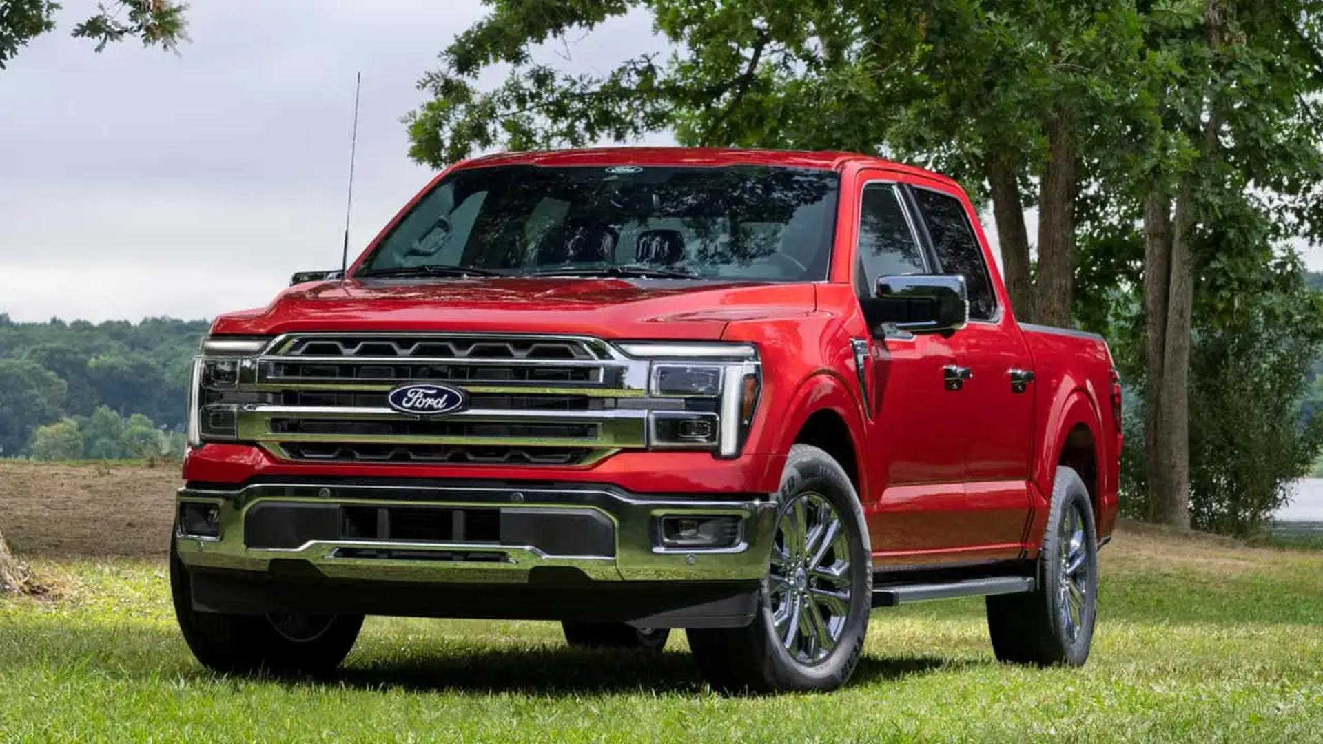 کامیونت فورد (Ford) F-150 مدل ۲۰۲۷ با رنگ قرمز در فضای باز