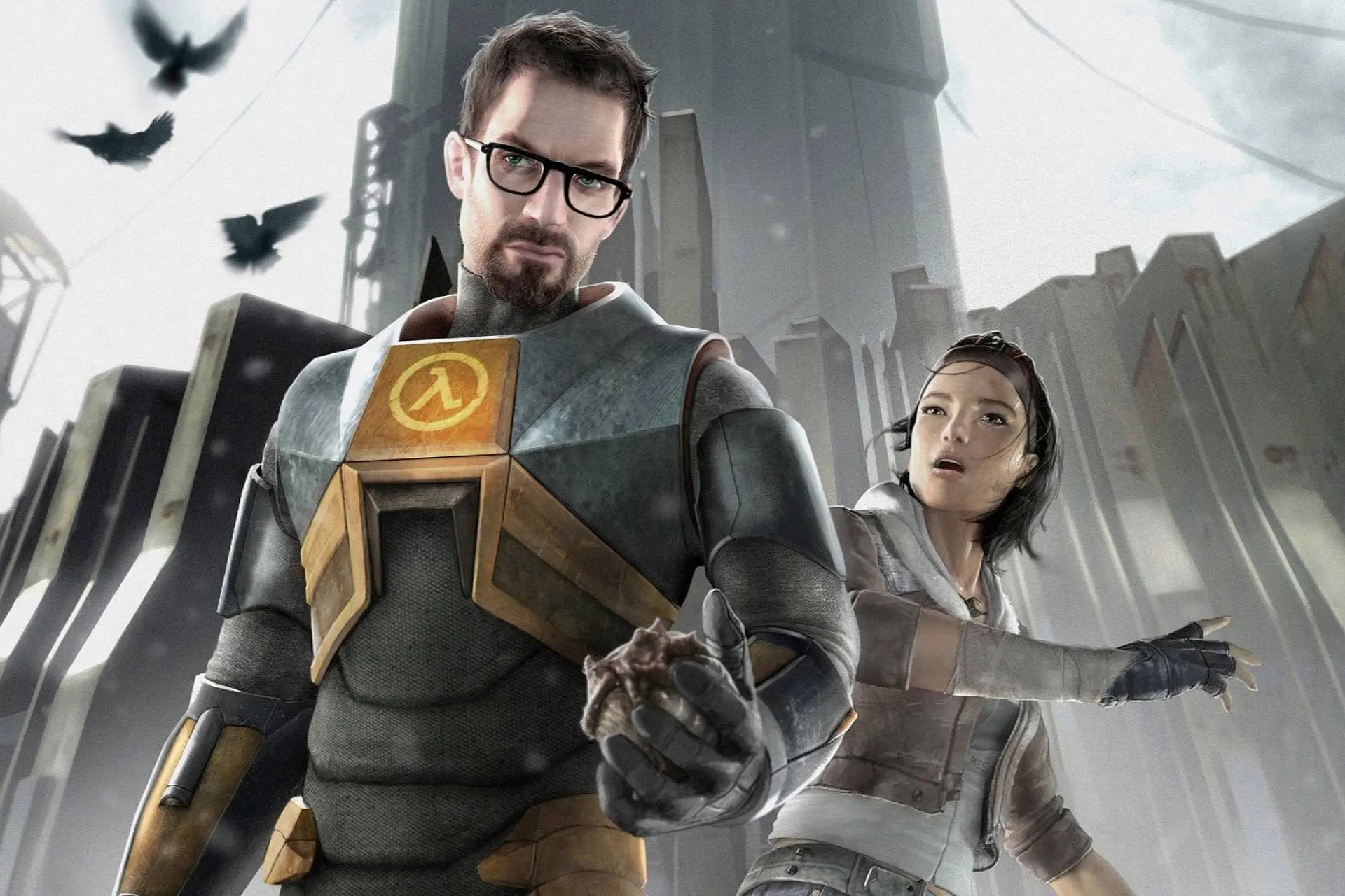 دکتر گوردون فریمن در پوستر بازی Half-Life
