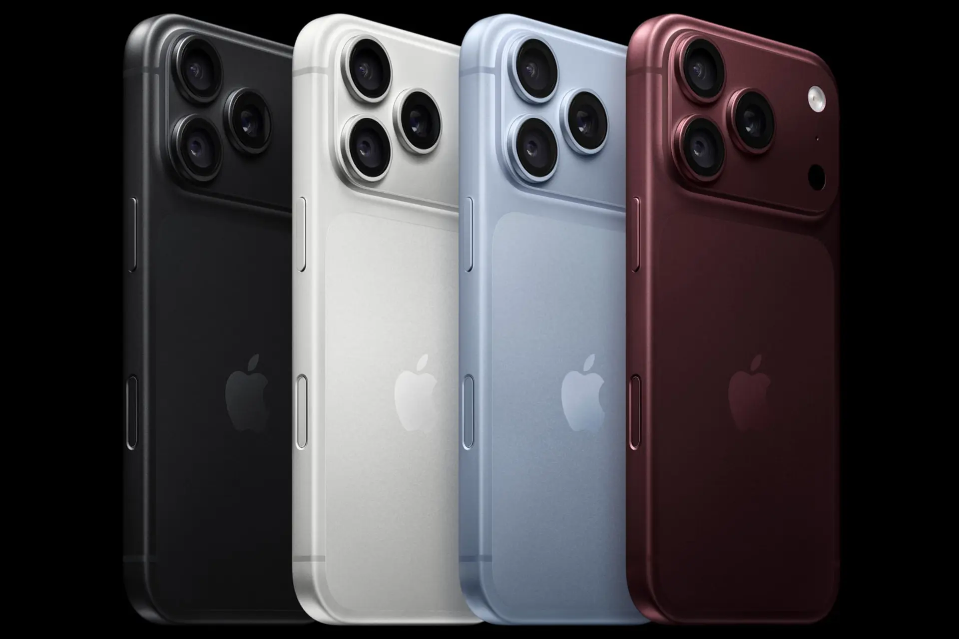 گوشی‌های آیفون ۱۸ پرو (iPhone 18 Pro) در چهار رنگ مختلف
