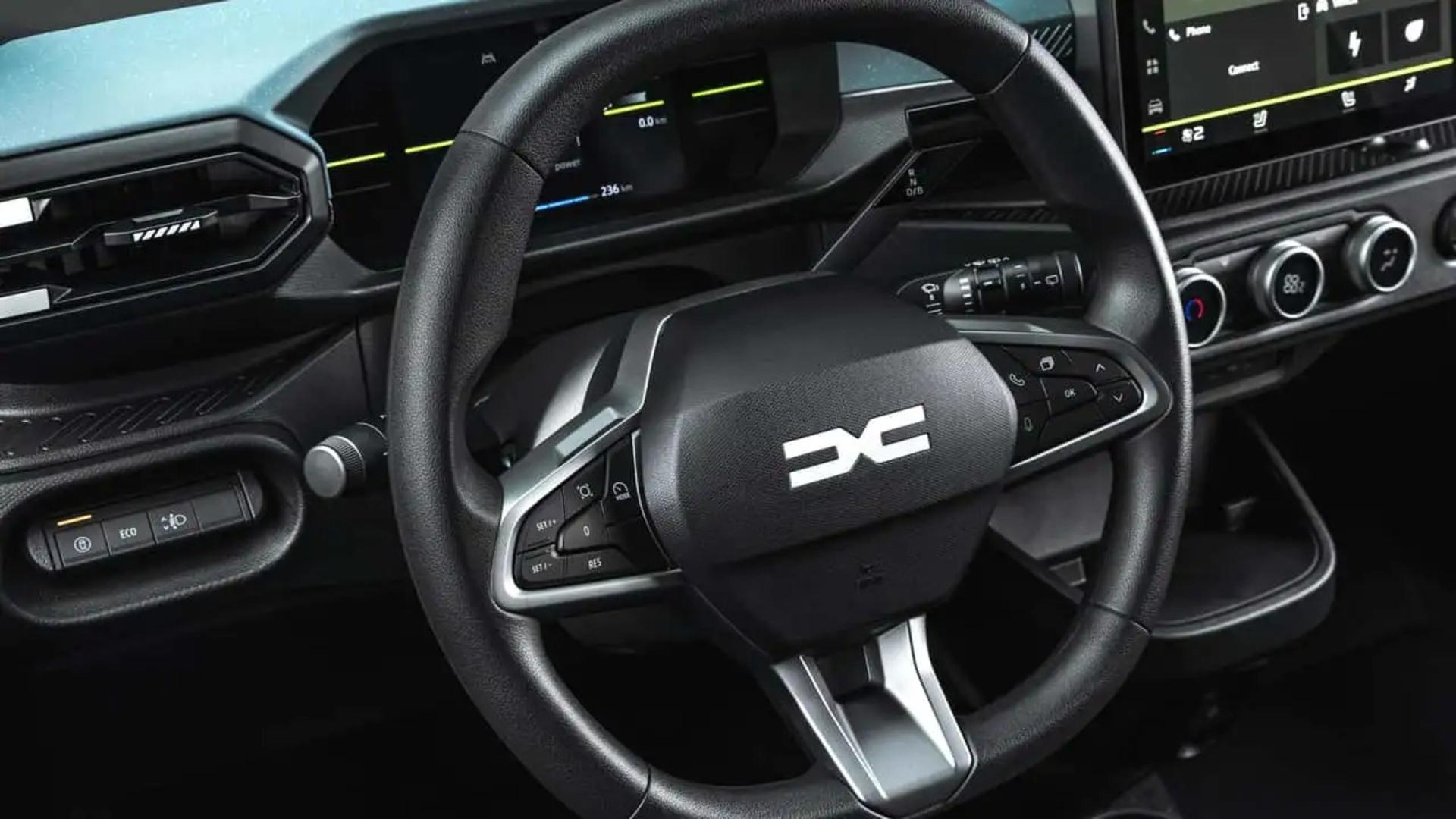 نمای داخلی و فرمان خودروی برقی داچیا اسپرینگ (Dacia Spring) مدل ۲۰۲۷