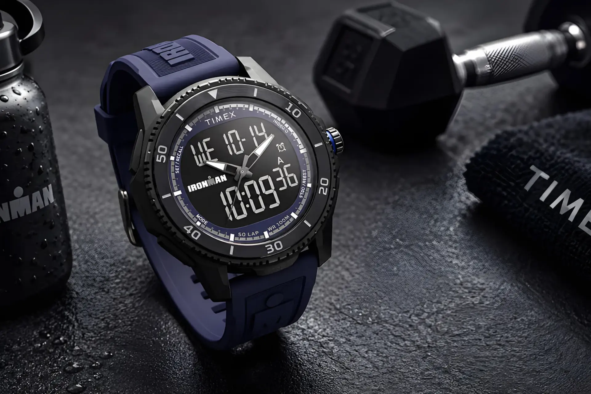 ساعت هوشمند تایمکس (Timex Ironman Adrenaline) با صفحه دیجیتال ناپدیدشونده و بند آبی