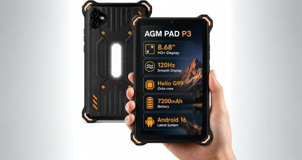 تبلت جان‌سخت AGM Pad P3 Compact با نمایشگر 120 هرتزی و مقاومت نظامی معرفی شد