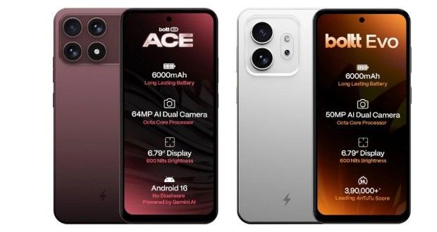 گوشی‌های هندی Boltt Ace 5G و Evo 4G با قیمت اقتصادی و باتری 6000 میلی‌آمپرساعتی معرفی شدند