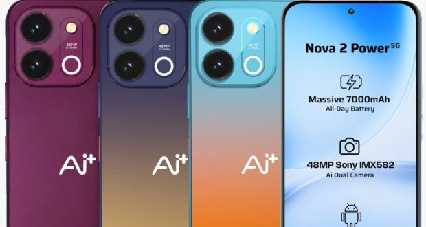 گوشی Ai+ Nova 2 Power 5G با باتری ۷۰۰۰ میلی‌آمپرساعتی معرفی شد