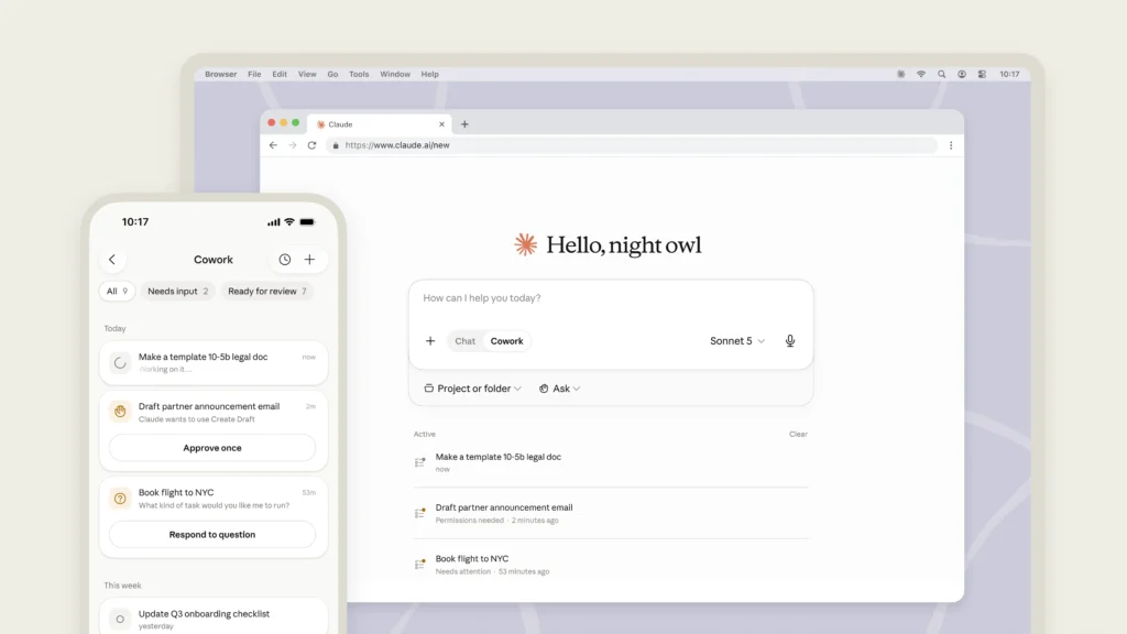 اکنون Claude Cowork در نسخه وب و موبایل نیز در دسترس است