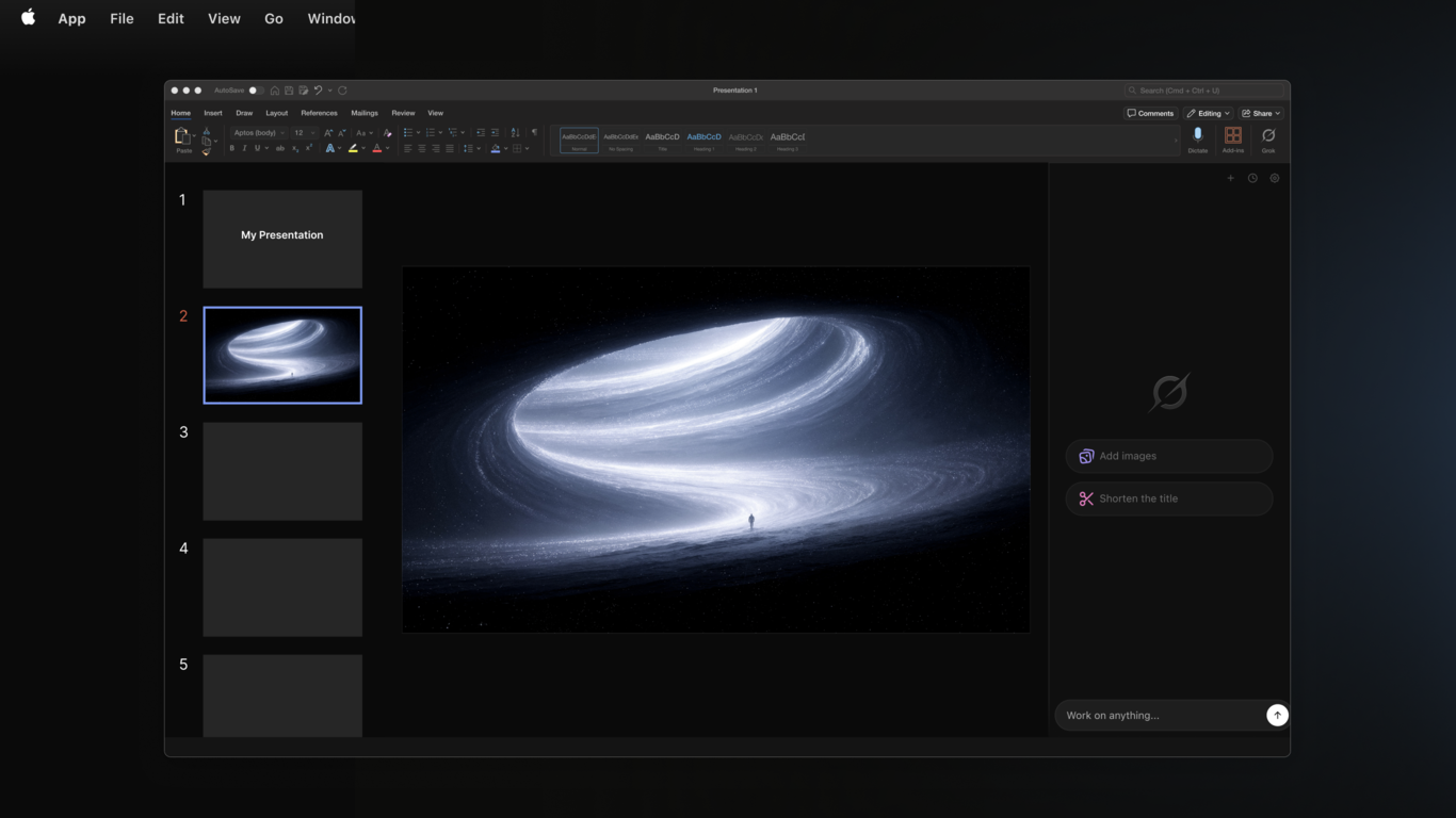 افزونه Grok برای PowerPoint