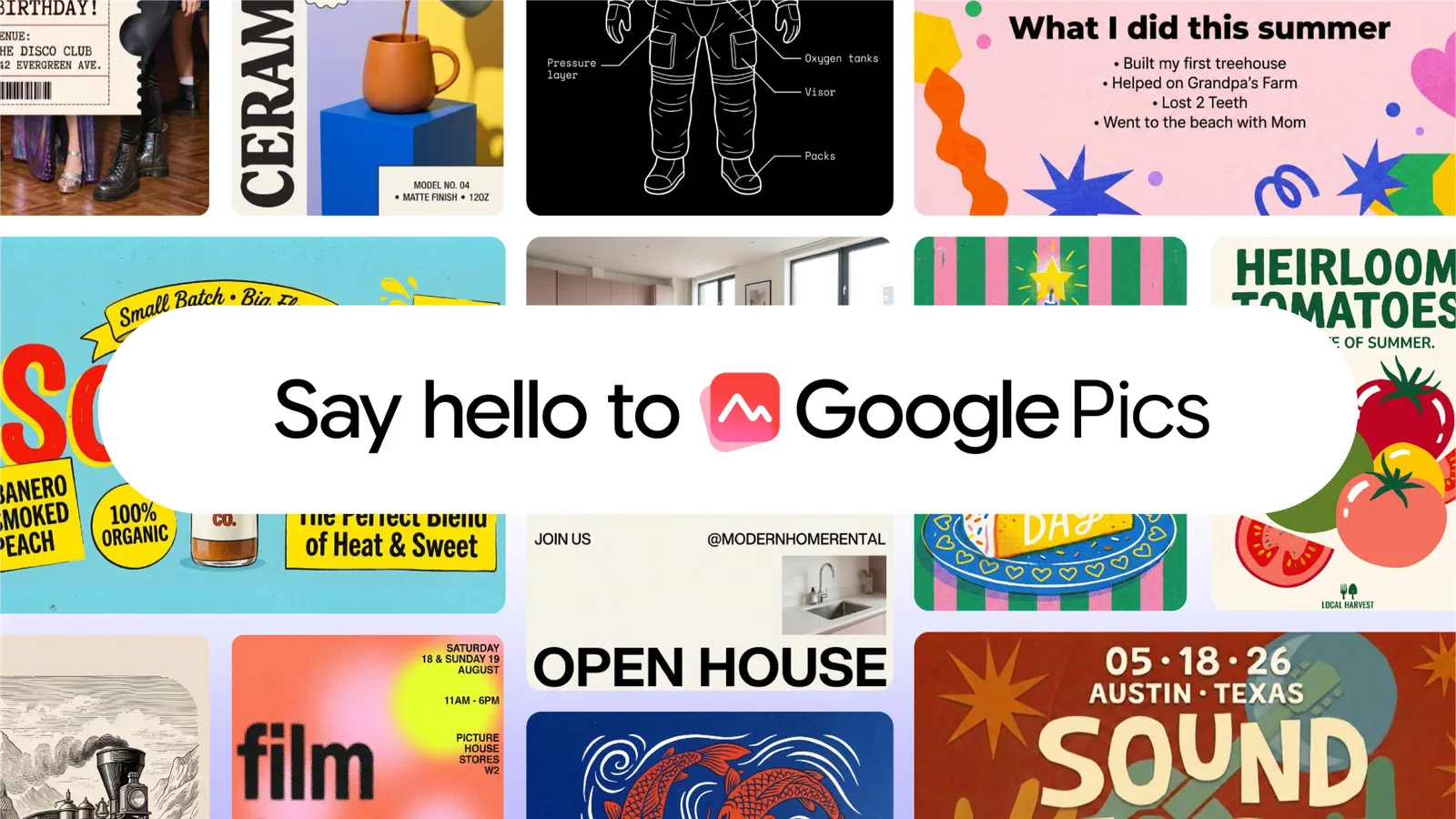با Google Pics آسان‌تر از قبل پست و پوستر بسازید
