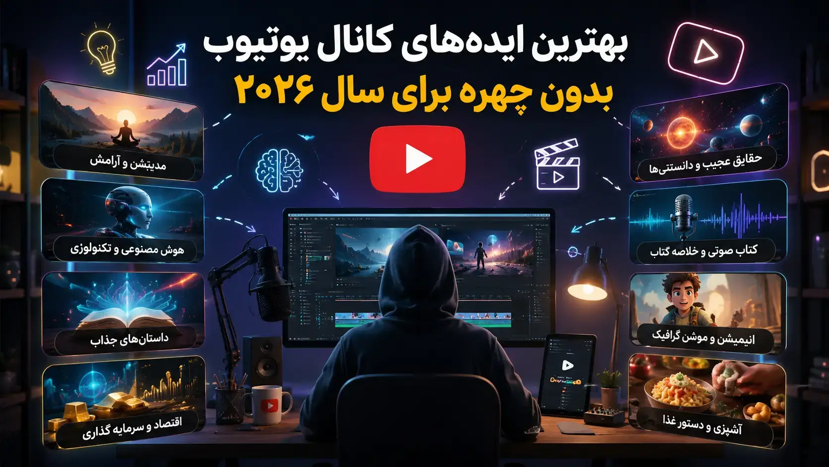 بهترین ایده‌های کانال یوتیوب بدون چهره در سال ۲۰۲۶ (کسب درآمد با هوش مصنوعی) XNET | اخبار و تحلیل هوش مصنوعی