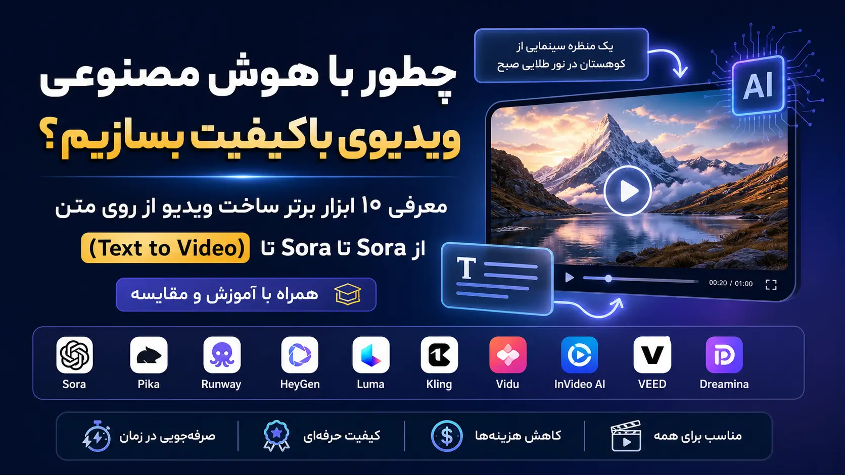 ۱۰ ابزار برتر ساخت ویدیو با هوش مصنوعی از روی متن در سال ۲۰۲۶: از صفر تا صد تولید محتوای سینمایی XNET | اخبار و تحلیل هوش مصنوعی