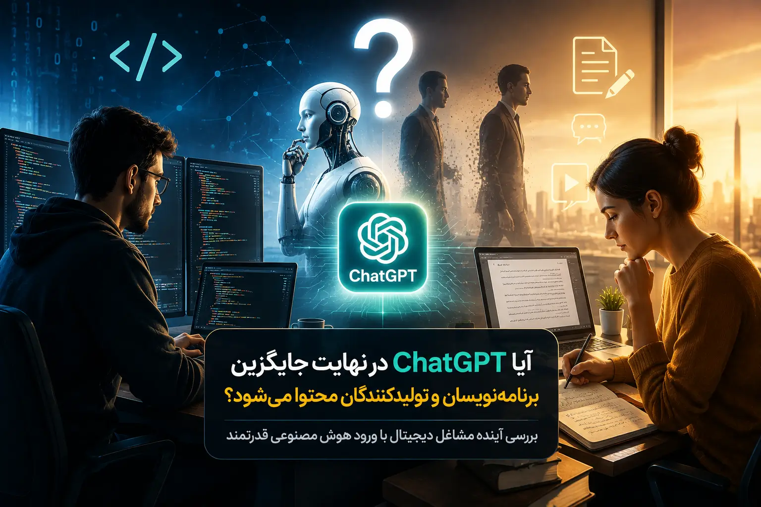 آیا ChatGPT در نهایت جایگزین برنامه‌نویسان و تولیدکنندگان محتوا می‌شود؟ (تحلیل ۲۰۲۶) XNET | اخبار و تحلیل هوش مصنوعی