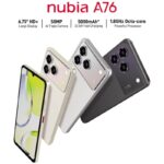 گوشی nubia A76 4G با نمایشگر ۹۰ هرتزی و شارژ سریع ۲۲.۵ واتی معرفی شد