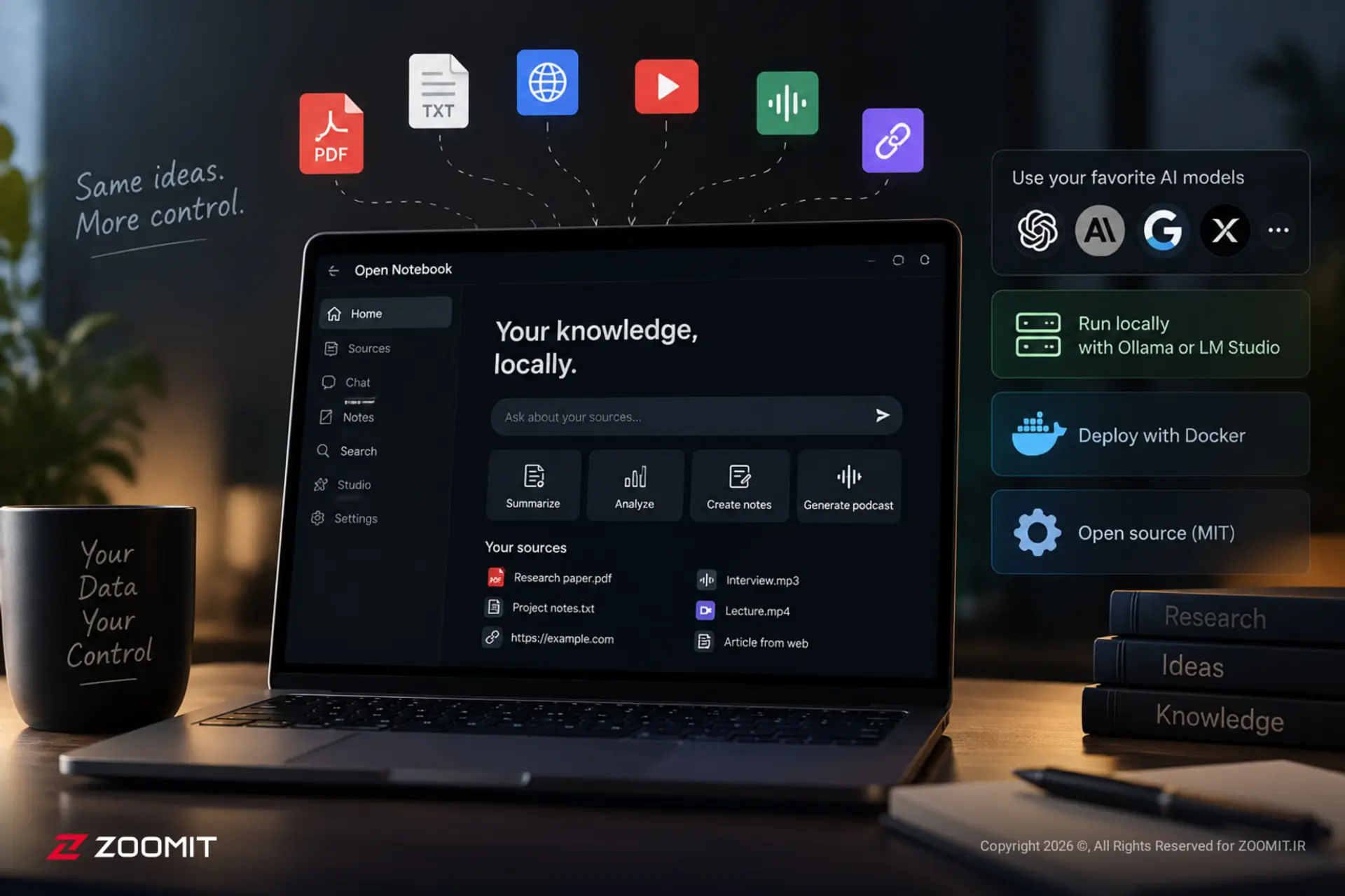 معرفی Open Notebook؛ جایگزین متن‌باز و خصوصی NotebookLM برای اجرا روی کامپیوتر